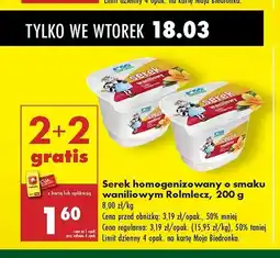 Biedronka Serek waniliowy Rolmlecz oferta