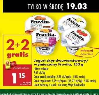 Biedronka Jogurt wanilia Fruvita Skyr oferta