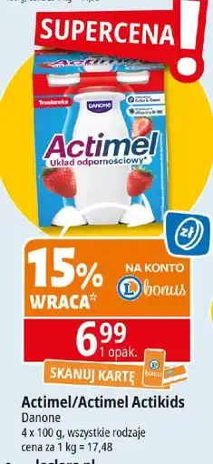 E.Leclerc Jogurt truskawka Danone Actimel oferta