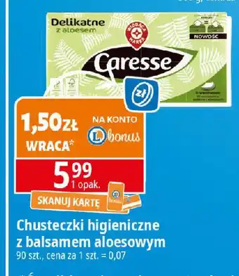 E.Leclerc Chusteczki higieniczne aloes Wiodąca Marka Caresse oferta