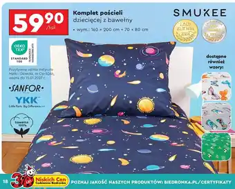 Biedronka Pościel bawełniana 160 x 200 + 80 70 cm Smukee oferta