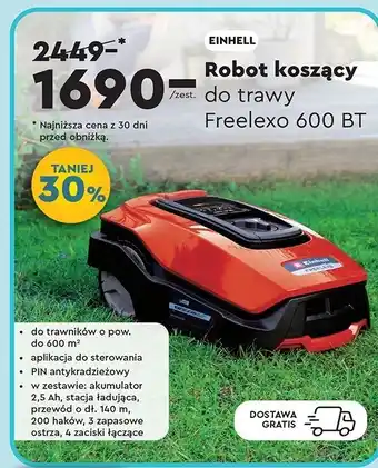 Biedronka Robot koszący freelexo 600 bt Einhell oferta