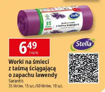 E.Leclerc Worki na śmieci z taśmą ściągającą lawendowe 60 l Stella Pack oferta