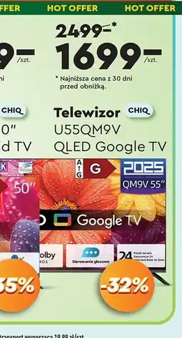 Biedronka Telewizor 55'' u55qm9v Chiq oferta