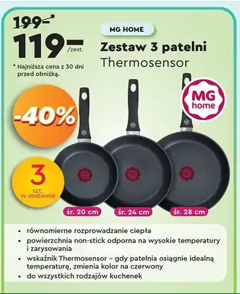 Biedronka Zestaw patelni thermo sensor Mg Home oferta