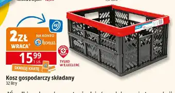 E.Leclerc Kosz gospodarczy składany 32 l Wiodąca Marka oferta