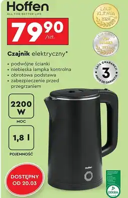 Biedronka Czajnik elektryczny 2200 w 1.8 l Hoffen oferta