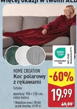 ALDI Koc polarowy z rękawami 150 x 220 cm Home Creation oferta