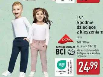 ALDI Spodnie dziecięce z kieszeniami 98-116 L&D oferta