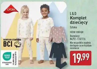 ALDI Komplet dziecięcy 86/92-110/116 L&D oferta