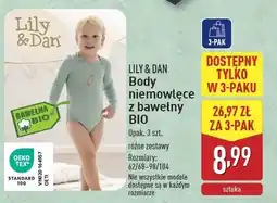 ALDI Body niemowlęce z bawełny bio 62/68-98/104 Lily & Dan oferta