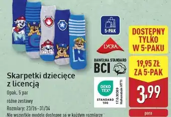 ALDI Skarpetki dziecięce psi patrol 23-34 oferta