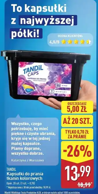 ALDI Kapsułki do prania color Tandil oferta