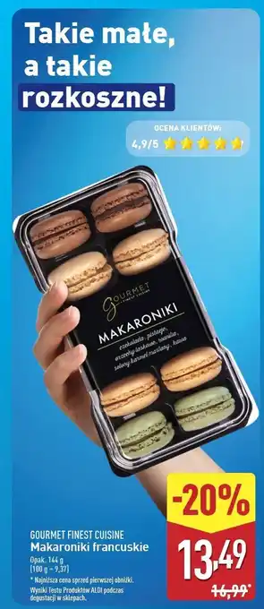 ALDI Makaroniki francuskie Gourmet Finest Cuisine oferta