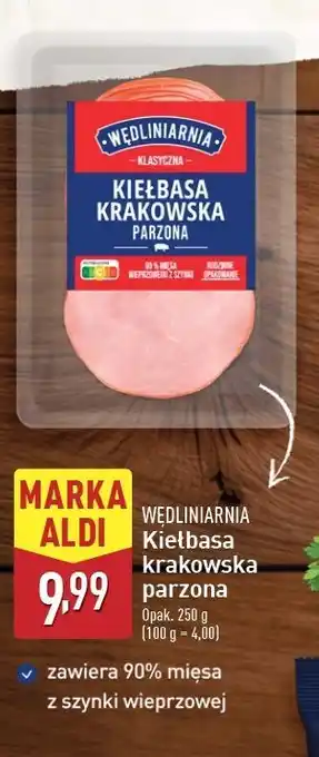 ALDI Kiełbasa krakowska parzona Wędliniarnia Classic oferta