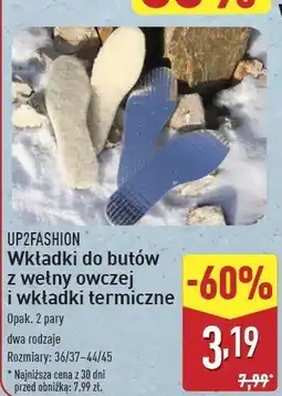 ALDI Wkładki do butów z wełny jagnięcej 36/37-44/45 Up2Fashion oferta