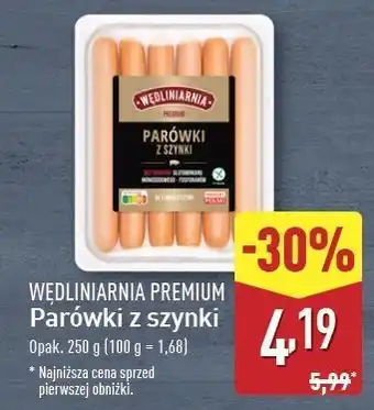 ALDI Parówki z szynki Wędliniarnia Premium oferta