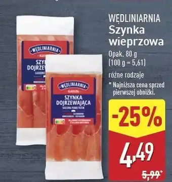 ALDI Szynka dojrzewająca Wędliniarnia oferta