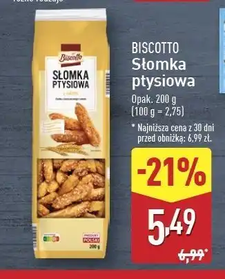 ALDI Słomka ptysiowa Biscotto oferta