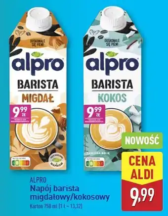 ALDI Napój migdałowy barista Alpro oferta