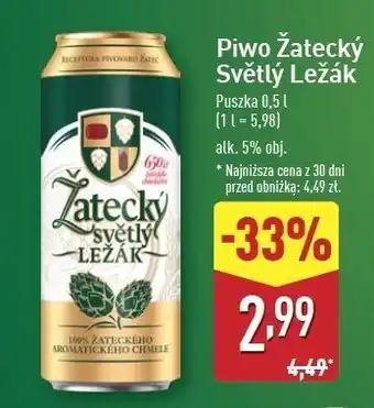 ALDI Piwo Zatecky Svetly Lezak oferta