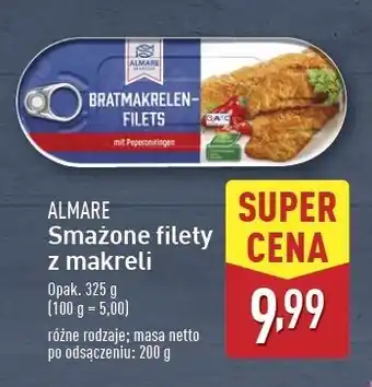 ALDI Filetyz makreli w pikantnej zalewie z cebulą Almare Seafood oferta