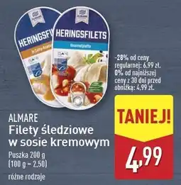 ALDI Filety śledziowe w sosie kremowym Almare Seafood oferta