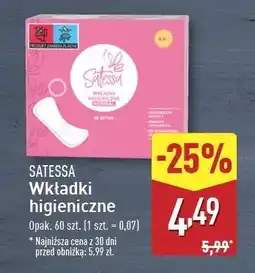 ALDI Wkładki higieniczne normalne Satessa oferta