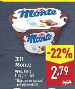 ALDI Deser mleczno-czekoladowy z orzechami Zott Monte oferta