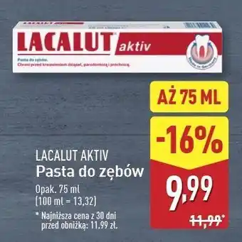 ALDI Pasta do zębów Lacalut Aktiv oferta