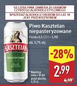 ALDI Piwo Kasztelan Niepasteryzowane oferta