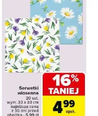 Carrefour Serwetki wiosenne oferta