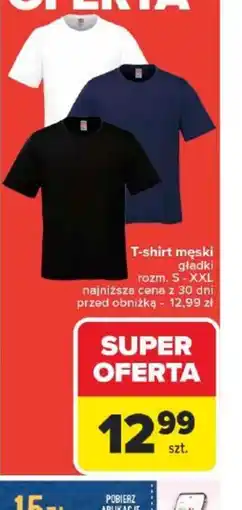 Carrefour T-shirt męski gładki oferta