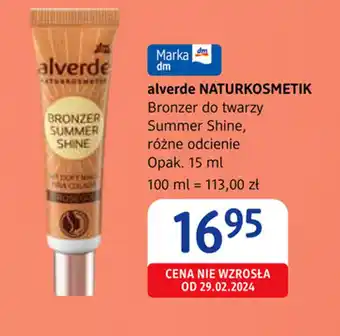 dm drogerie markt Alverde Naturkosmetik Bronzer do twarzy Summer Shine oferta