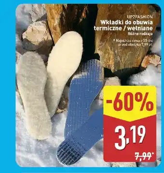 ALDI UP2FASHION Wkładki do obuwia termiczne / wełniane oferta