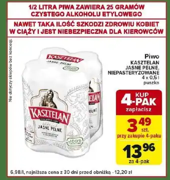 Carrefour Express Piwo kasztelan jasne pełne, niepasteryzowane oferta