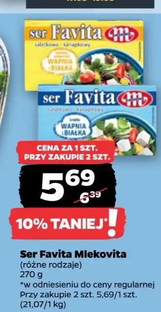 Netto Ser sałatkowo-kanapkowy 12 % Mlekovita Favita oferta