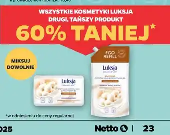 Netto Mydło w płynie cotton milk & provitamin b5 Luksja Creamy oferta