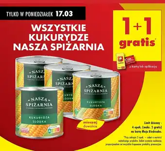 Biedronka Kukurydza słodka Nasza Spiżarnia oferta