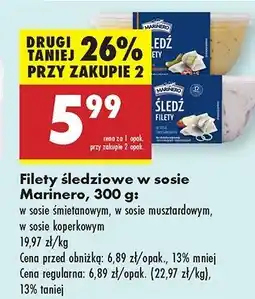 Biedronka Filety śledziowe w sosie koperkowym Marinero oferta