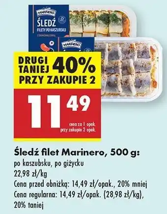 Biedronka Filety śledziowe po giżycku Marinero oferta