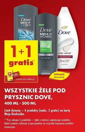 Biedronka Żel pod prysznic silky velvet Dove oferta