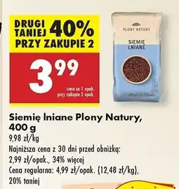 Biedronka Siemie lniane Plony Natury oferta