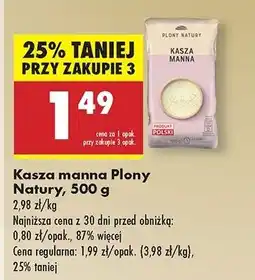 Biedronka Kasza manna Plony Natury oferta