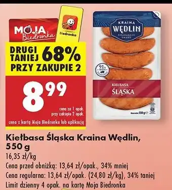 Biedronka Kiełbasa śląska Kraina Wędlin oferta