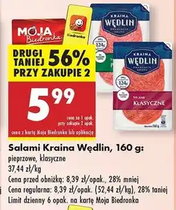 Biedronka Salami pieprzowe Kraina Wędlin oferta