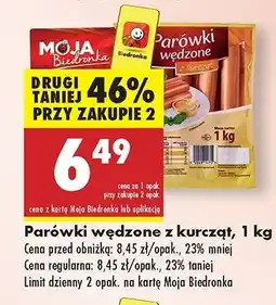 Biedronka Parówki wędzone z kurcząt Konspol oferta