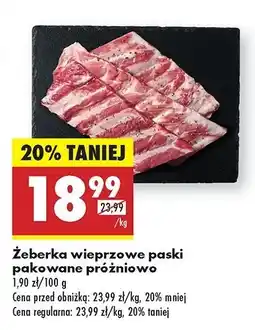 Biedronka Żeberka wieprzowe paski oferta