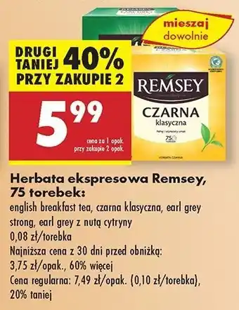 Biedronka Herbata earl grey z nutą cytryny Remsey oferta