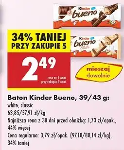 Biedronka Baton Kinder Bueno White oferta